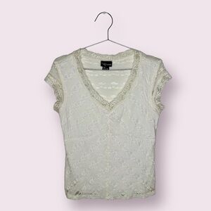 Y2K MY MICHELLE cream lace top